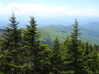 Great Smoky Mountains with blue sky