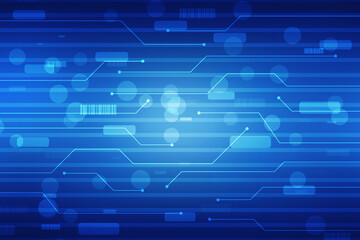Abstract futuristic circuit board Illustration, Circuit board with various technology elements, Abstract speed technology concept, futuristic digital innovation background