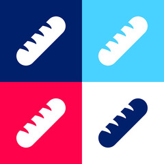 Baguette blue and red four color minimal icon set