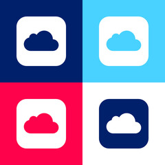 Apple blue and red four color minimal icon set