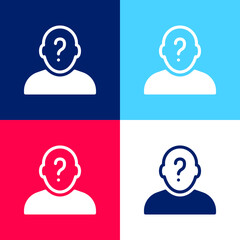 Anonymous blue and red four color minimal icon set