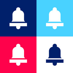 Bell blue and red four color minimal icon set