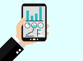 Business Daten und Statistik auf dem Smartphone