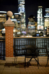 city skyline at night. USA