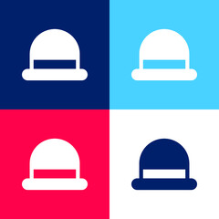 Bowler blue and red four color minimal icon set