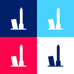Bologna blue and red four color minimal icon set © LIGHTFIELD STUDIOS