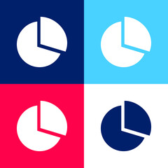 Black Circular Graphic blue and red four color minimal icon set
