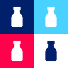 Bottle blue and red four color minimal icon set