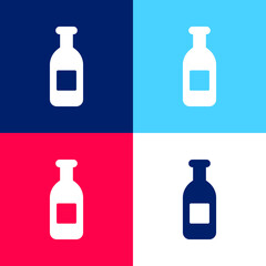 Bottle Of Water blue and red four color minimal icon set