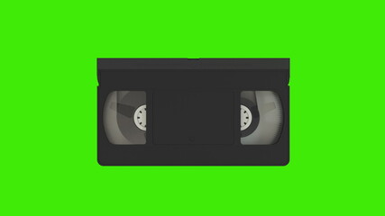 Obraz premium VHS cassette. Video cassette isolated on green screen. 3d rendering