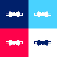 Bow Tie blue and red four color minimal icon set