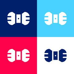 Bow Tie blue and red four color minimal icon set