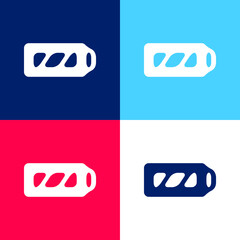 Battery Full blue and red four color minimal icon set