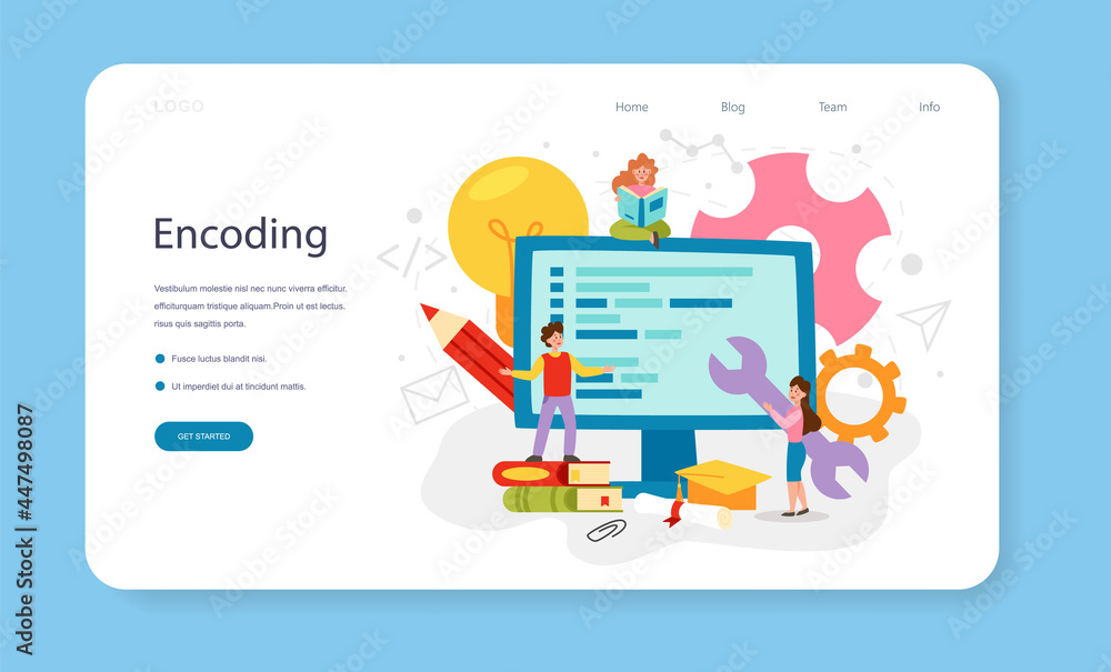 Poster programming web banner or landing page. it education