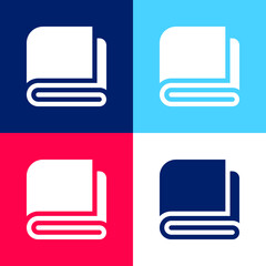 Blanket blue and red four color minimal icon set