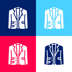 Blazer blue and red four color minimal icon set