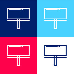 Billboard blue and red four color minimal icon set