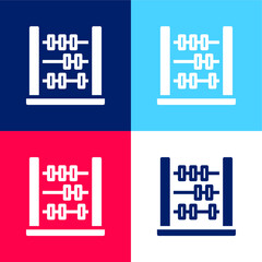 Abacus blue and red four color minimal icon set