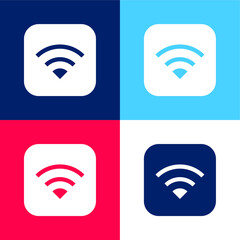 Apple blue and red four color minimal icon set