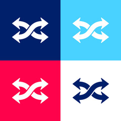 Arrows Mix blue and red four color minimal icon set