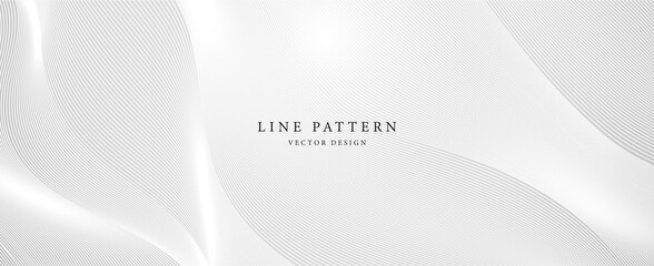 Premium background design with diagonal line pattern in grey colour. Vector white horizontal template for business banner, formal invitation, luxury voucher, prestigious gift certificate - obrazy, fototapety, plakaty