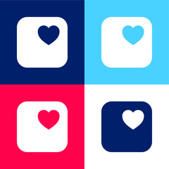 Apple blue and red four color minimal icon set