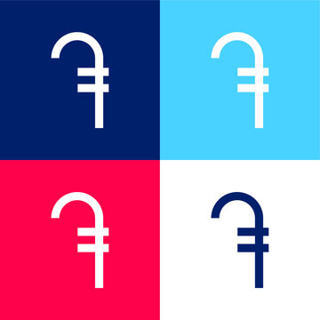 Armanian Dram blue and red four color minimal icon set