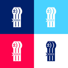 Fototapeta premium Asparagus blue and red four color minimal icon set