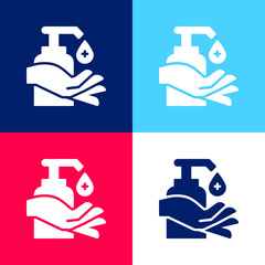Alcohol blue and red four color minimal icon set
