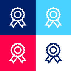 Badge blue and red four color minimal icon set