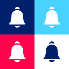 Bell blue and red four color minimal icon set