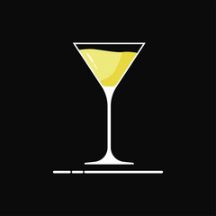 Glass of cocktail vector graphics