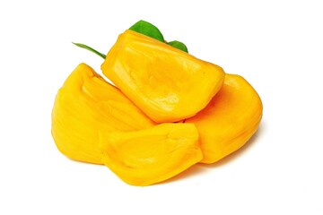 Yellow ripe jackfruit on a white background
