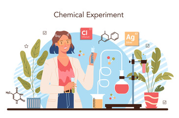 Chemistry studying concept. Chemistry lesson. Scientific experiment