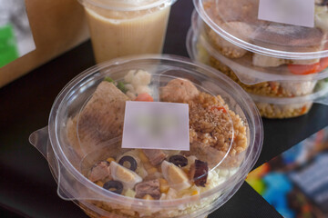 various products in plastic containers