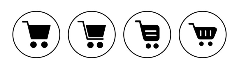 Shopping icon set. Shopping cart icon. Trolley icon vector