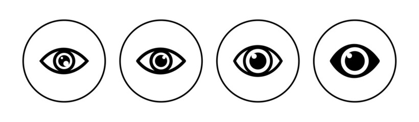 Eye icon set. Eye vector icon. Look and Vision icon.