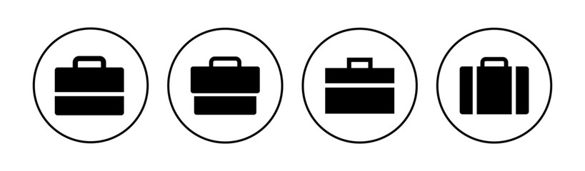 Briefcase icon set. suitcase icon. luggage symbol.