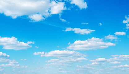 White clouds in blue sky.