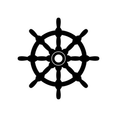 Black rudder vector icon on white background