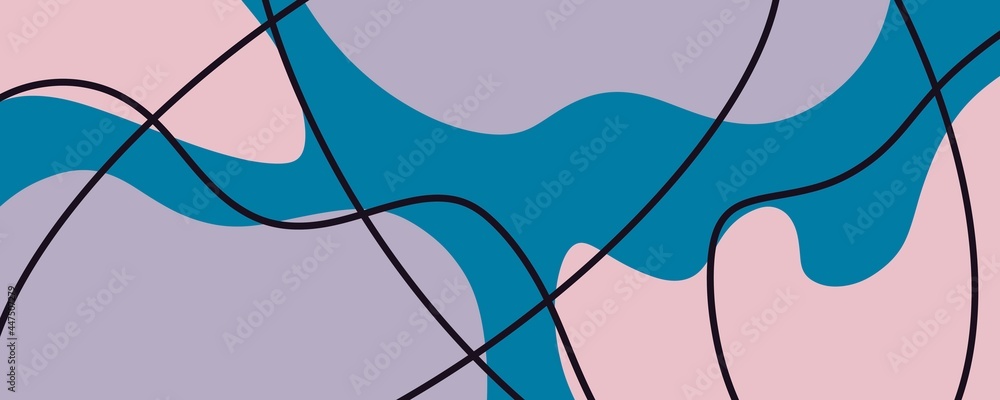 Poster modern minimal cover design with shapes and lines