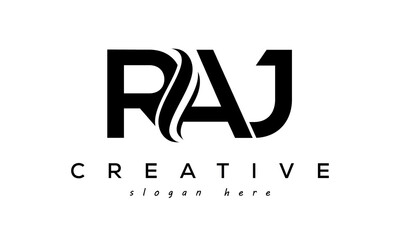 Letter RAJ creative logo design vector	 - obrazy, fototapety, plakaty