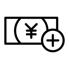 Add or Recharge Japanese Yen Digital Money Icon