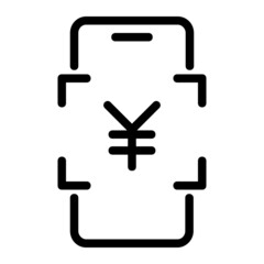 Japanese Yen Digital Money Payment Scan Icon