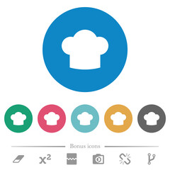Obraz premium Chef hat solid flat round icons