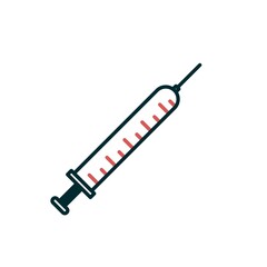 Syringe Linear Vector Icon Design