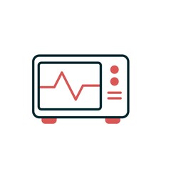 ECG Monitor Linear Vector Icon Design