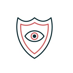 Eye Shield Linear Vector Icon Design