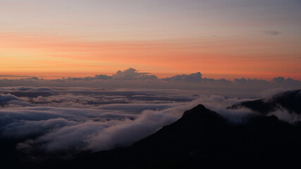 石鎚山　山頂からの夜明けからの日の出