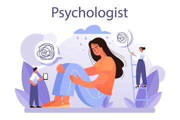 Psychologist concept. Mental health diagnostic. Doctor treating human